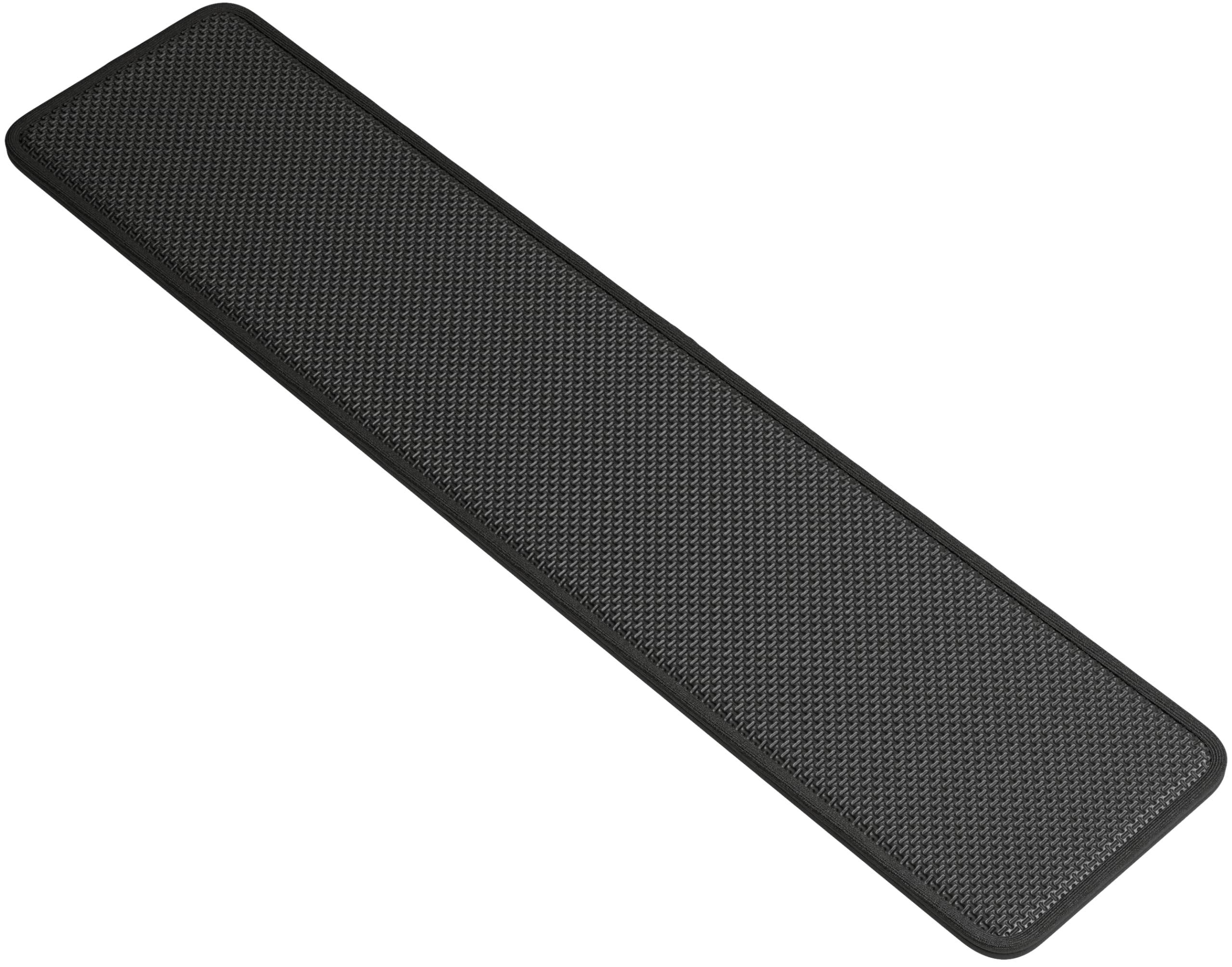 Glorious Gaming Padded Keyboard Wrist Rest (Full Size, 25 mm stark) - gesteppte Ränder, glatte Stoffoberfläche, rutschfeste Gummibasis, mittlere Festigkeit, 440 x 100 x 25 mm - Schwarz