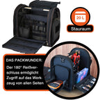 YPC Foreman Werkzeugtasche XL– Tragbare Aufbewahrungstasche mit Karabinerhaken, Wasserfest, Reißfest, Stabiler Metallgriff & Schultergurt mit Polsterung, Schwarz, 37x36x27cm – 20 kg Tragkraft