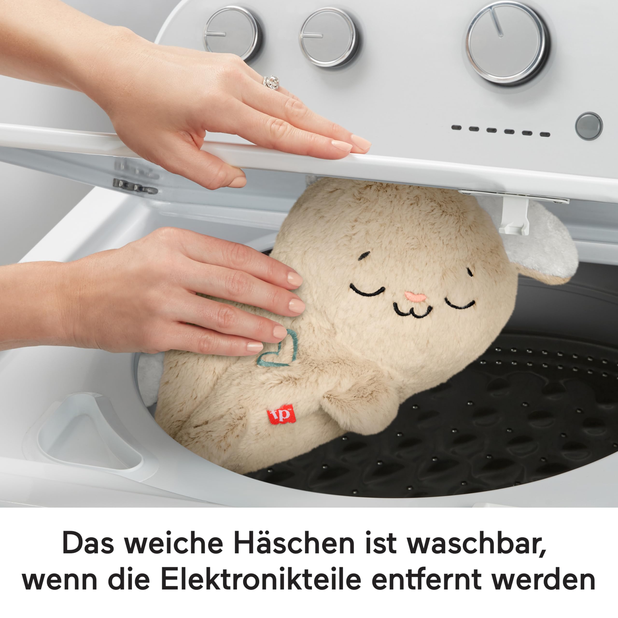 Fisher-Price Schlummer Häschen - tragbares Plüschspielzeug mit Musik und Licht für Neugeborene, Baby Spielzeug ab Geburt, Babyparty und Neugeborenen Geschenk, HXG97