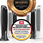 Brandson - Turmventilator Silent ECO Green - Preisträger 2025-9 Geschwindigkeitsstufen - DC Standventilor mit Fernbedienung - Oszillation - Ventilator mit Timer - sehr leise - energiesparend