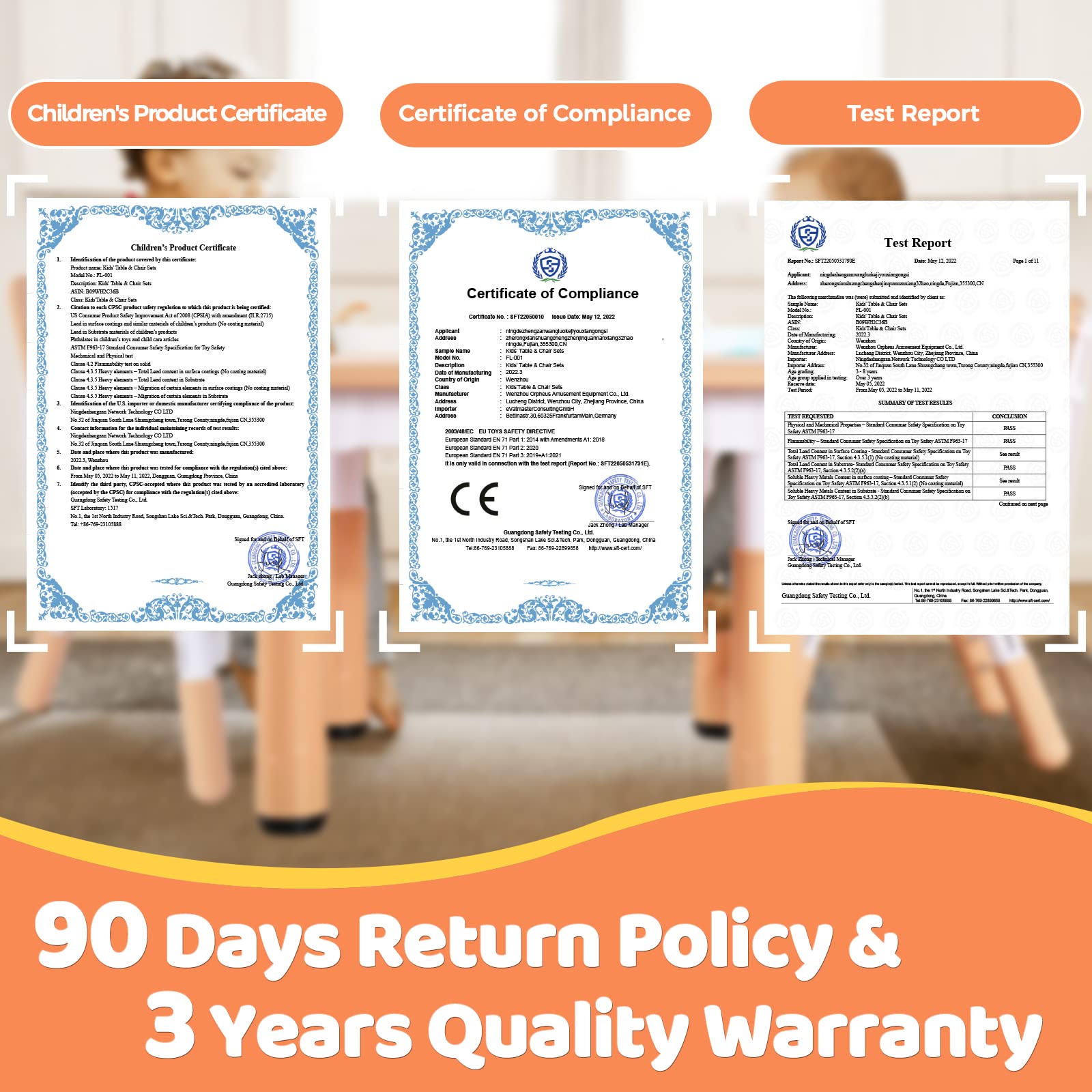 FUNLIO Kindertisch mit 2 Stühlen Set, Kindersitzgruppe Höhenverstellbar für Kinder im Alter von 3-8 Jahren, Leicht Abwischbarer Maltisch für Klassenzimmer/Kindergärten, CPC-Geprüft (3-Teilig)