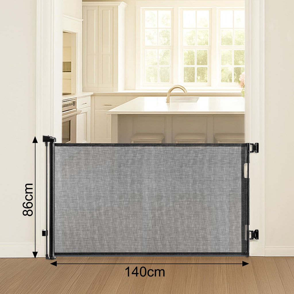 PetHot Treppenschutzgitter & Türschutzgitter Ausziehbar 0-140 cm, türgitter für Babys, Hunde & Katzen – Sicherheitsabsperrgitter für Treppen, Türen, Innen- & Außenbereich Schwarz