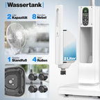 KESSER® Stand-Ventilator Frosty mit Wasser Ultraschall-Sprühnebel Wasserkühlung, inkl. Fernbedienung Timer-Funktion, Luftbefeuchter Leise, Nebelfunktion, Standventilator, Weiß
