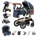 Gcarebb 3-in-1-Kinderwagen mit höhenverstellbarem Griff, mit Moskitonetz, mit Aluminiumrahmen, für Babys von 0 bis 4 Jahren