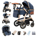 Gcarebb 3-in-1-Kinderwagen mit höhenverstellbarem Griff, mit Moskitonetz, mit Aluminiumrahmen, für Babys von 0 bis 4 Jahren