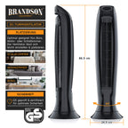 Brandson - Turmventilator Silent ECO Green - Preisträger 2025-9 Geschwindigkeitsstufen - DC Standventilor mit Fernbedienung - Oszillation - Ventilator mit Timer - sehr leise - energiesparend