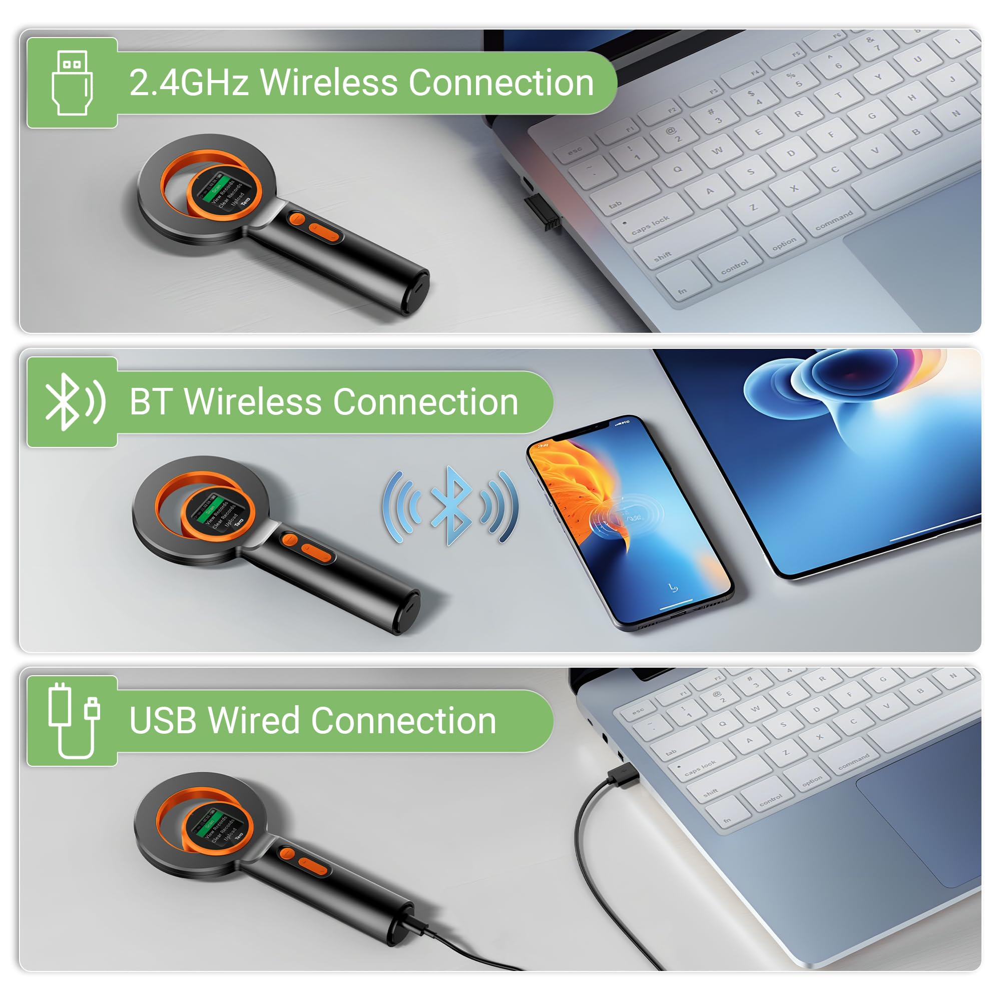 Tera Pet Mikrochip Lesegerät Scanner: Großes TFT-Display Wiederaufladbare 1800mAh Batterie RFID Tragbarer Tierchip ID Scanner Wiederaufladbarer Pet Katze Tag Scanner für ISO 11784/11785 FDX-B EMID H02