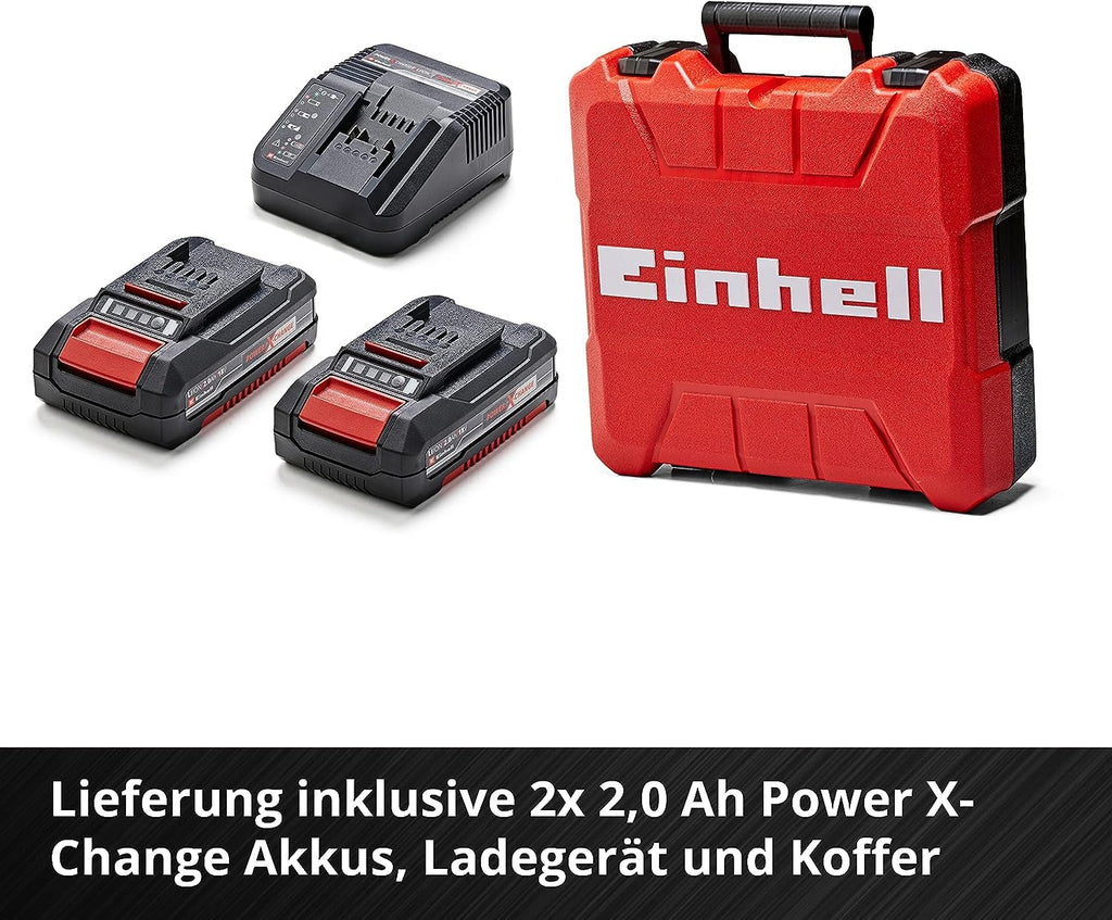 Einhell Professional Akku-Schlagbohrschrauber TP-CD 18/50 Li-i BL Kit Power X-Change (18 V, Brushless, 50 Nm, Schlagbohrfunktion, inkl. 2x 2,0 Ah Akkus + Ladegerät)