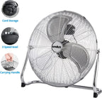 Senelux Bodenventilator – Fitnessstudio-Ventilator aus Chrom – 16-Zoll-elektrischer tragbarer Kühlventilator für den Heim-/Fitnessraum-/Bürogebrauch – 3 Geschwindigkeitseinstellungen mit Kippfunktion