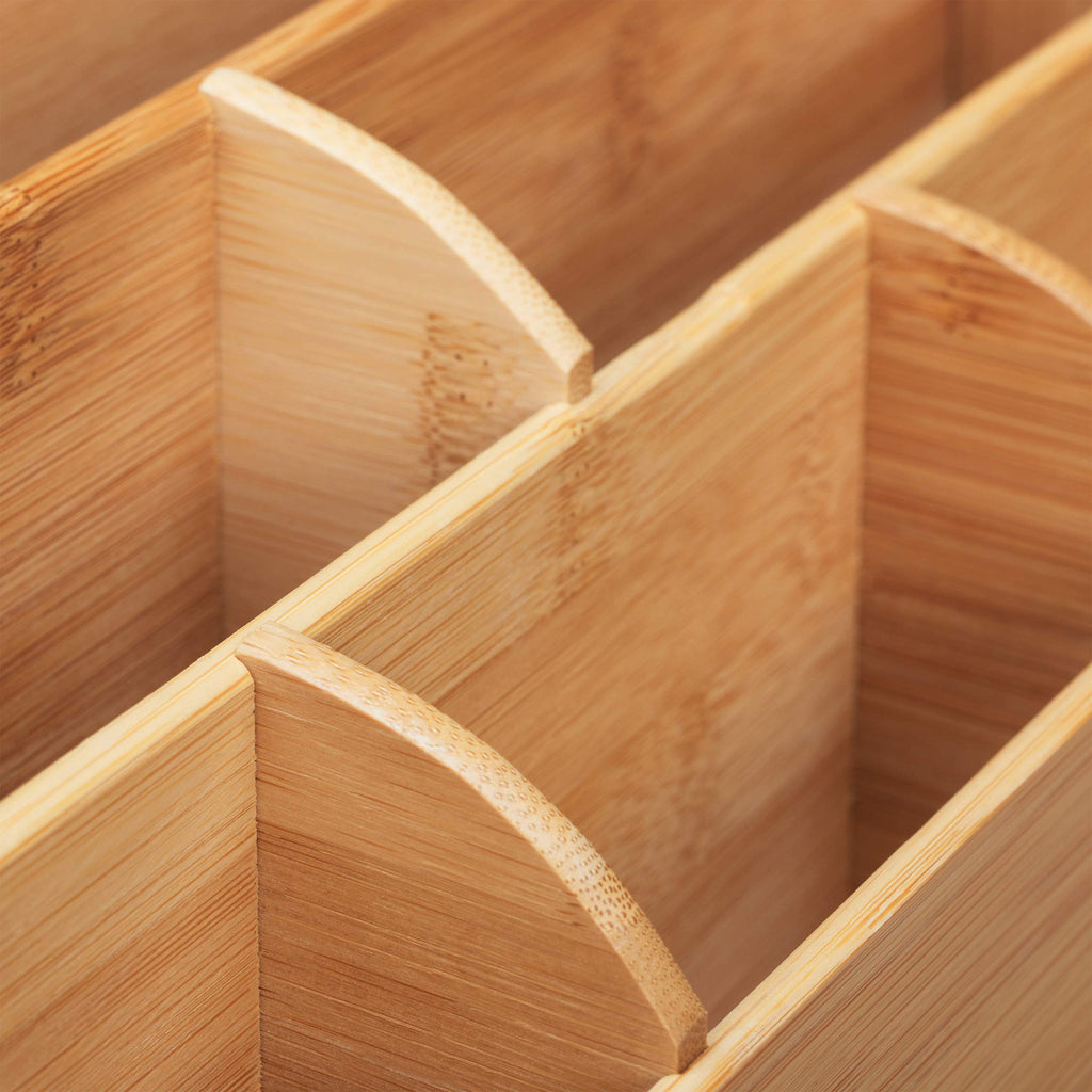 Relaxdays Schreibtisch Organizer Bambus, natur