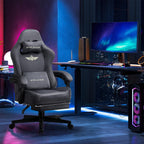 GTPLAYER Gaming Stuhl, Atmungsaktiver Bürostuhl, bürostuhl ergonomisch, Hochwertiger - Stoff, Ergonomischer PC Stuhl, 160° Verstellbare Rückenlehne und ausziehbare Fußstütze, Grau