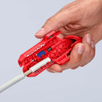 KNIPEX ErgoStrip Universal-Abmantelungswerkzeug für Rechtshänder, 135 mm, NYM-Kabel, Rundkabel, Koaxialkabel, Datenkabel, Abisolierer, 16 95 01 SB