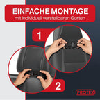 PROTEX© Rückenlehnenschutz Organizer [Testsieger 2025] 100 Tage risikofrei testen - Auto Rücksitz Organizer mit 12 Zoll Tablet Fach [2er schwarz]