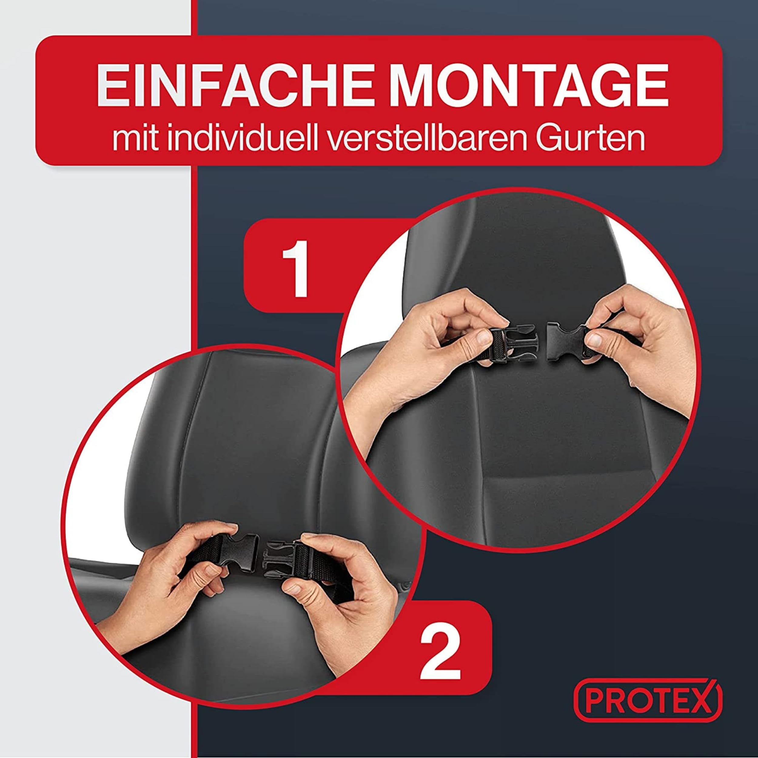 PROTEX© Rückenlehnenschutz Organizer [Testsieger 2025] 100 Tage risikofrei testen - Auto Rücksitz Organizer mit 12 Zoll Tablet Fach [2er schwarz]