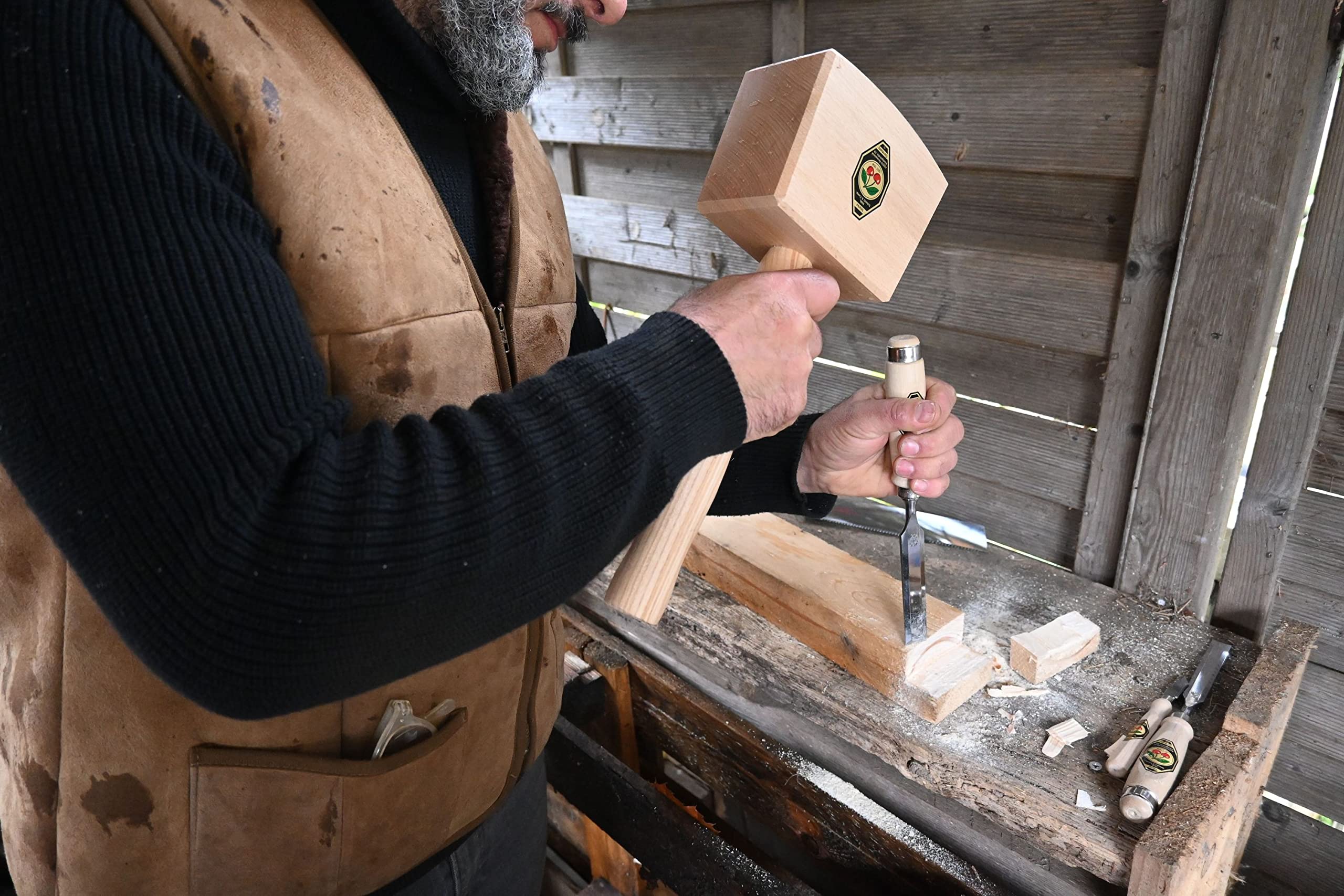 "KIRSCHEN" Werkzeuge 1001030 | hochwertige Stechbeitel mit Weißbuchenheft, handgeschmiedet in Deutschland - 30mm