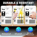 Tera Shipping Label Versandetiketten 100 x 150 mm, 250 Labels x 6 Rollen = 1500 Labels für Verschiedene Drucker BPA-Frei Selbstklebend Adressetiketten mit Gratis-Etiketten für Zerbrechliche Waren…