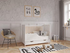 Love For Sleep Babybett Beistellbett 120x60cm mit Schaumstoffmatratze mit gestepptem Bezug Weiß-Kiefer Tokyo Kinderbett Baby Bett Holz - Kinderbett Babybett, Mitwachsend Gitterbett Baby Bed