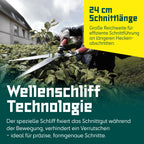 BERGER-Tools Heckenschere Komfort 4590 mit Wellenschliff und Anschlagdämpfer, Länge 54 cm, Rot, Heckenschere Komfort mit Wellenschliff 540mm
