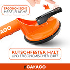 Gakago Saugheber (2er Pack) - Ergonomische & rutschfeste Sauggriffe - 120kg tragfähiger Vakuumheber für den Transport von Fliesen, Laminat, Scheiben und Glas als Glasheber, Glassauger, Glasträger