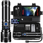 Blukar Taschenlampe LED Aufladbar, Extrem Hell Hohe Helligkeit Taschenlampen Zoombare Handlampe mit 5 Lichtmodi, IP67 Wasserdicht Flashlight Torch für Camping, Outdoor, Notfäll