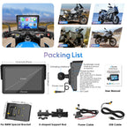 Carpuride W502PRO B für B.-M-.W Motorrad CarPlay & Android Auto & Dual Bluetooth, 5 Zoll wasserdichter Touch Bildschirm für Motorrad, Musik-Sharing, Gegensprechanlage, Lichtsensor, Kompass, Barometer