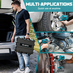 Ecarke 1400 Nm Akku-Schlagschrauber mit Nuss Set für Makita 18V Lithium-Akku, 2800RPM 1/2 Zoll Bürstenloser Schlagschraube mit LED-Licht 6 Stecknüsse für Autoreifen, Gerüstbau (Ohne akku)
