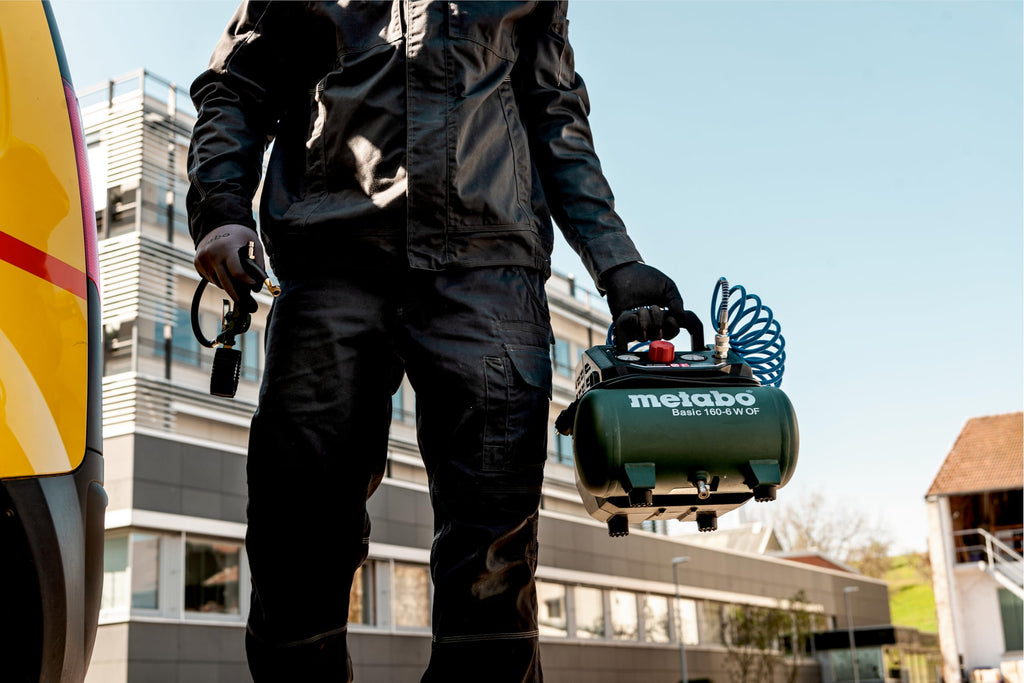 Metabo Kompressor Basic 160-6 W OF – 601501000 – Kompressor mit leistungsstarkem Motor und 6 l Kesselgröße – 1,5 m Kabellänge