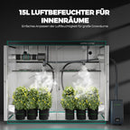 MARS HYDRO Pflanzen Luftbefeuchter 15L, Top-Fill Ultraschall Humidifier, mit einstellbarer Luftfeuchtigkeit, Timer-Funktion und Leise Betrieb für Growzelt, Innenbepflanzung, Schlafzimmer