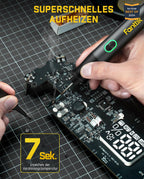 Fanttik T1 Max Präzisions Lötkolben Set, 7 Sek. schnelles Aufheizen，6 Temperatur Einstellbar 200~450 ℃, 4 Lötspitzen (C210), 360° drehbarer Ständer, Lötkolben für Reparaturen