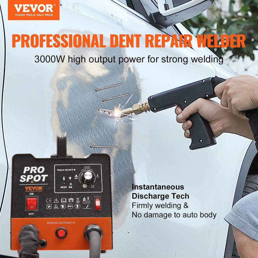 VEVOR Spot Welding Machine Dent Spotter 3kW Bolt Welding Machine Dent 6-in-1 Welding Machine with Overheating Protection System Body Spotter 1.2 mm Welding Thickness for Carbon Steel Stainless Steel