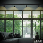 BRILONER - Schienensystem Rail Starterset, 4x GU10 Spots schwenkbar, erweiterbar, Lichtschienensystem Decke, Strahler Schiene, Deckenlampe, Deckenleuchte, Spotlight, 1,5 m, Schwarz