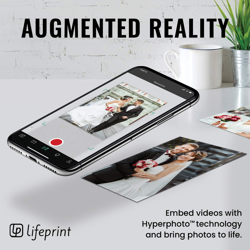 Lifeprint 3x4.5 Tragbarer Foto- und Videodrucker für iOS- und Android-Geräte. Erwecken Sie Ihre Fotos mit Augmented Reality zum Leben - Schwarz