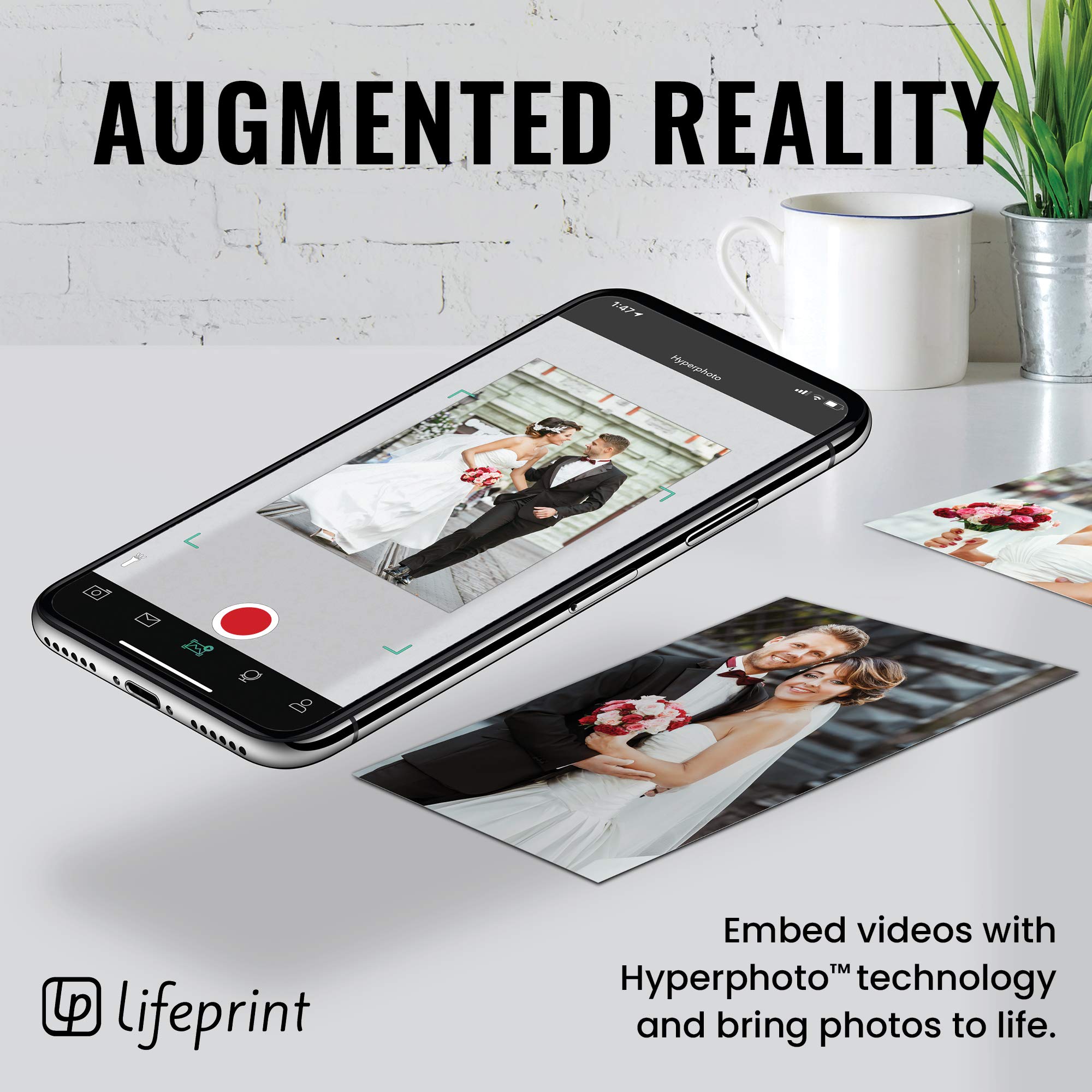 Lifeprint 3x4.5 Tragbarer Foto- und Videodrucker für iOS- und Android-Geräte. Erwecken Sie Ihre Fotos mit Augmented Reality zum Leben - Schwarz