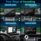 Carpuride Carplay Screen, Tragbares Kabelloses Carplay und Android-Auto, 7 Zoll 1080P HD-Touchscreen-Radio mit BT 5.0, Spiegel-Link-Unterstützung, LKW, Wohnmobil, Armaturenbrett-Halterung