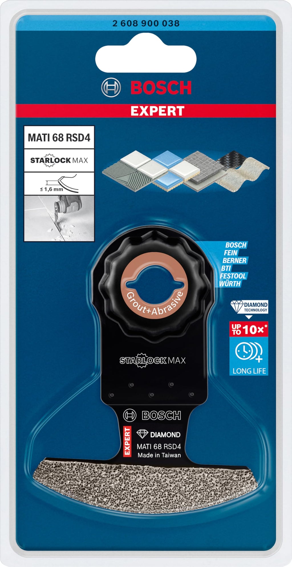 Bosch Accessories 1x Expert Corner Blade MATI 68 RSD4 (für Mörtel, Breite 68 mm, Schnittbreite 1,6 mm, Zubehör Multifunktionswerkzeug)