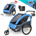 KESSER® Kinderfahrradanhänger Sport-RX 2in1 Jogger & Buggy 5-Punkt-Gurt Sicherheitsgurt 360° Vorderrad Kinderfahrradanhänger Reflektoren für 1-2 Kinder (max. 40 kg) Getränkehalter & Smartphonefach