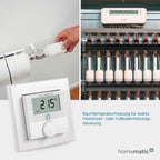 Homematic IP Smart Home Wandthermostat mit Luftfeuchtigkeitssensor, digitales Thermostat Heizkörper/Fußbodenheizung mit App, Temperaturmessung, Energie sparen, 156669A0