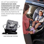 Kinderkraft I-GROW Kindersitz 0-36 kg, I-SIZE 40-150 cm, 360 grad drehbar, Kinderautositz mit Isofix station, FWF und RWF, Verstellbare Kopfstütze/Rückenlehne mit Liegeposition, Grau