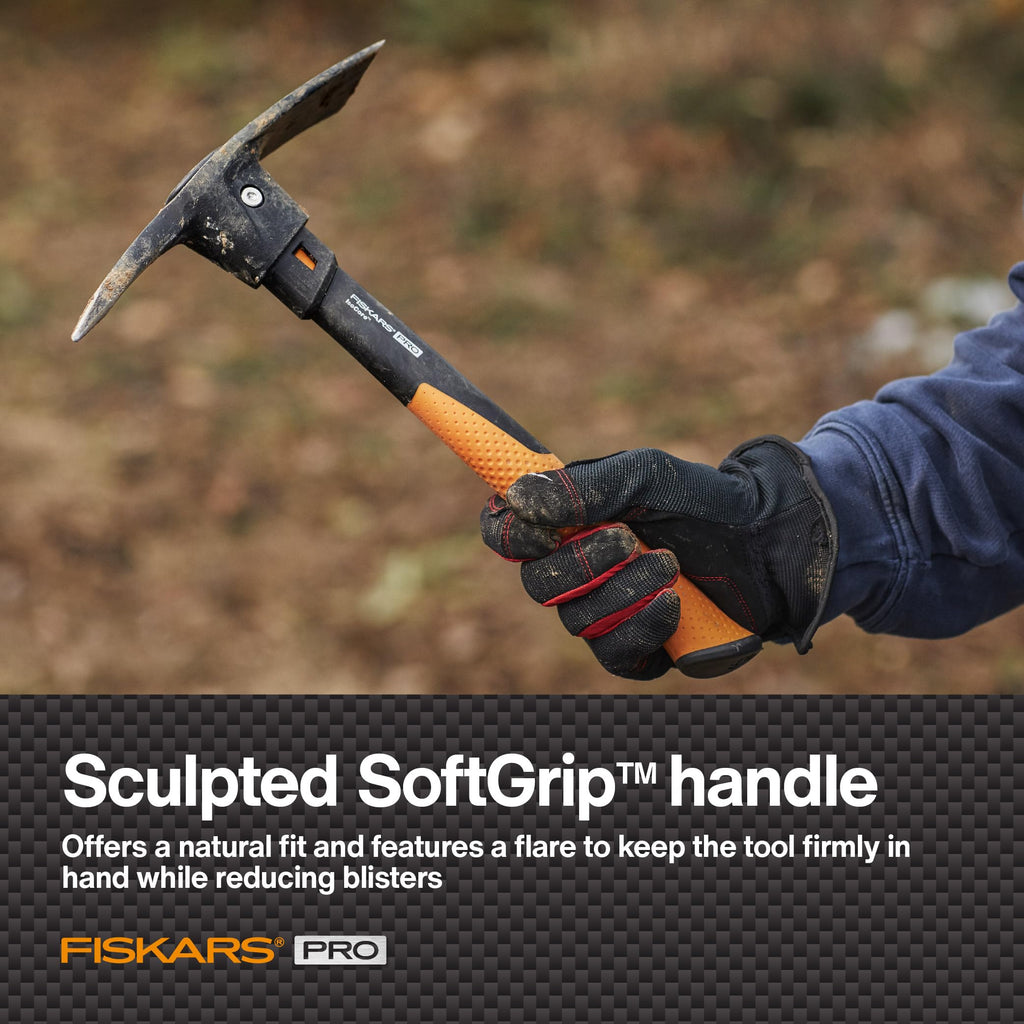 Fiskars 751220-1001 Pro IsoCore Hacke/Spitzhacke, 0,7 kg, Orange/Schwarz