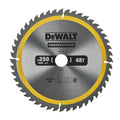 DEWALT 250 x 30 mm Kreissägeblatt (für den Einsatz auf Stationärsägen, nagelfest, 48 Zähne, Wechselzahngeometrie, 10° Zahnwinkel, 3 mm Schnittbreite), DT1957-QZ