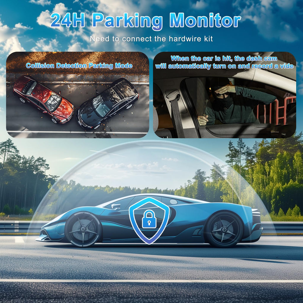 SIGRILL 4K/2K+1080P Dashcam Auto Vorne Hinten,WiFi Dash Cam mit 64GB SD Karte, Dasch-cam Auto Nachtsicht, 170°Weitwinkel WDR, 24/7 Parküberwachung Funktionalität, G-Sensor, Loop-Aufnahme, Max 256GB