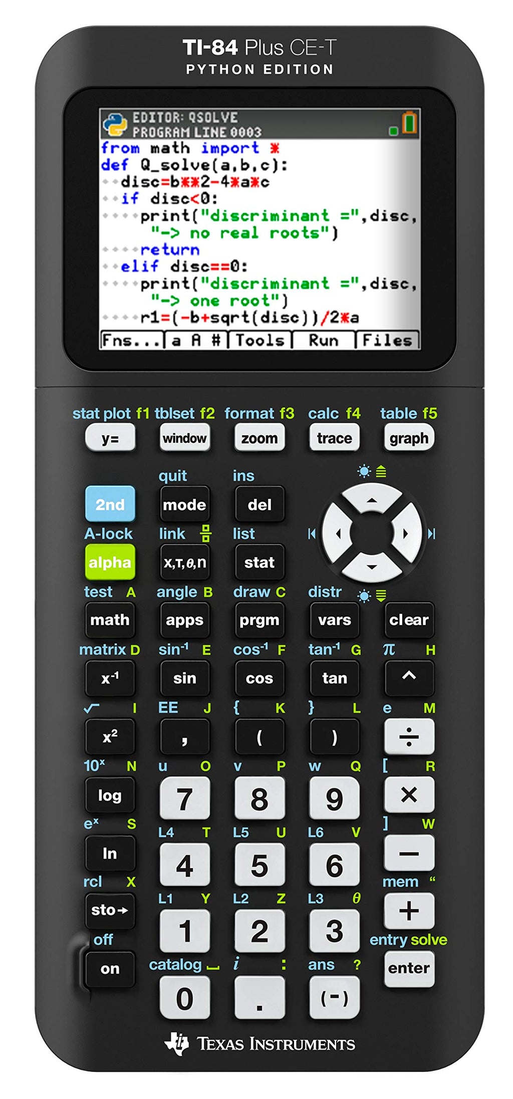 Texas Instruments TI-84 Plus CE-T Python Edition Grafischer Taschenrechner (Farbdisplay) Schwarz