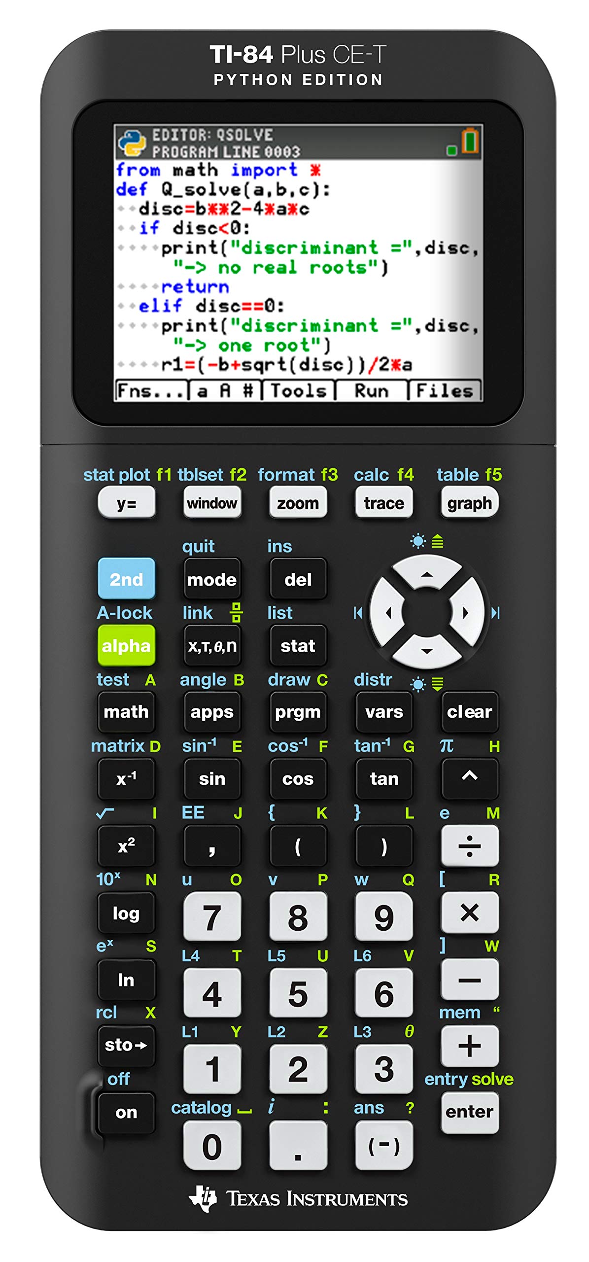 Texas Instruments TI-84 Plus CE-T Python Edition Grafischer Taschenrechner (Farbdisplay) Schwarz