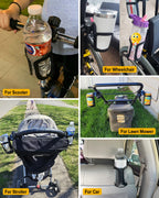 BUNDLEPRO Getränkehalter für Kinderwagen,Universal Getränkehalter für Fahrrad, 2 Stücke,360 Grad Rotation, Flaschenhalter Wasser Becherhalter für Trolleys Mountainbikes,Kinderwagen und Rollstuhl