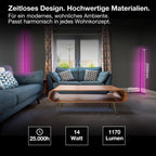 OSRAM Matter over Wifi Floor Corner LED Stehleuchte 2000mm, 20W, RGBW, 2700-6500K, WiFi, Fernbedienung, Schwarz, Ambientlicht
