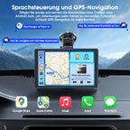 Avylet 8'' Tragbares Carplay Display für Apple CarPlay & Android Auto, Touch Bildschirm, Magnetische Halterung, OTA-Updates, IP67 1080P Rückfahrkamera, Bluetooth, Sprachsteuerung, GPS-Navigation