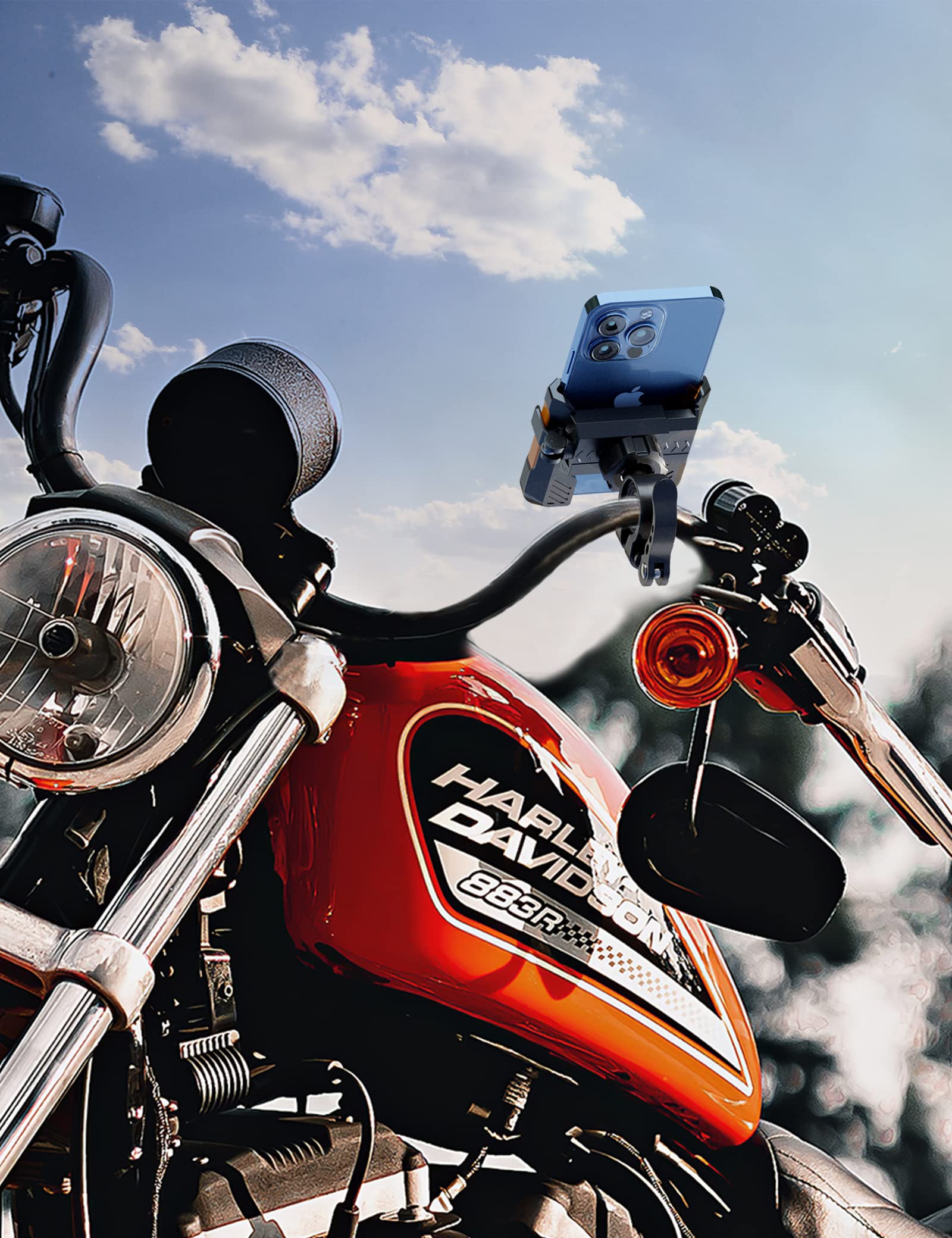 Grefay Fahrrad Handyhalterung【1S Schnelle Demontage】 Motorrad Handyhalter Mit 360 Drehung Outdoor Lenker Handyhalter für Rennrad MTB Scooter für 4,5-7,0 Smartphone