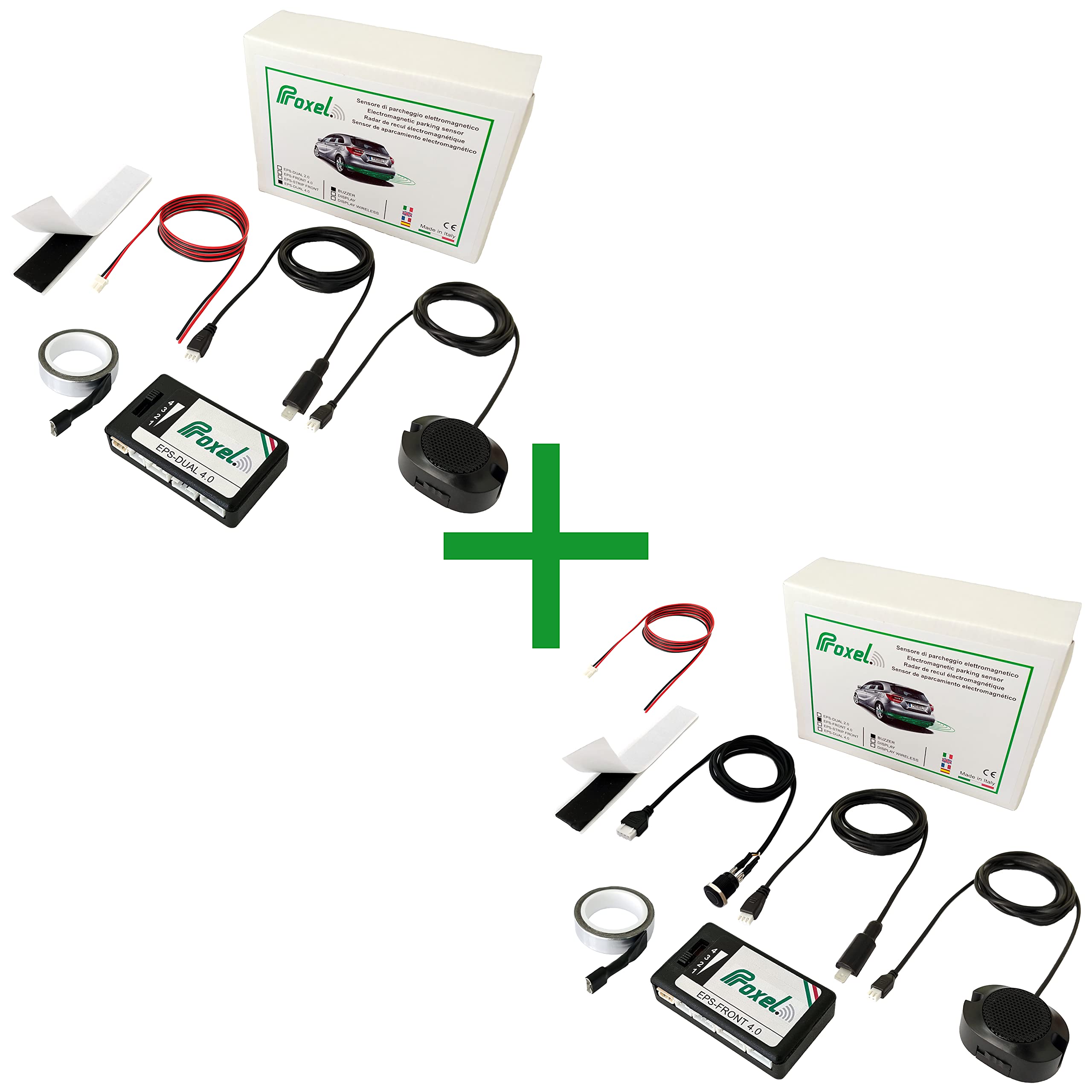Proxel - Unsichtbare Elektromagnetische Parksensoren, Vorne + Hinten, Ohne Bohren der Stoßstange, Universell und Original