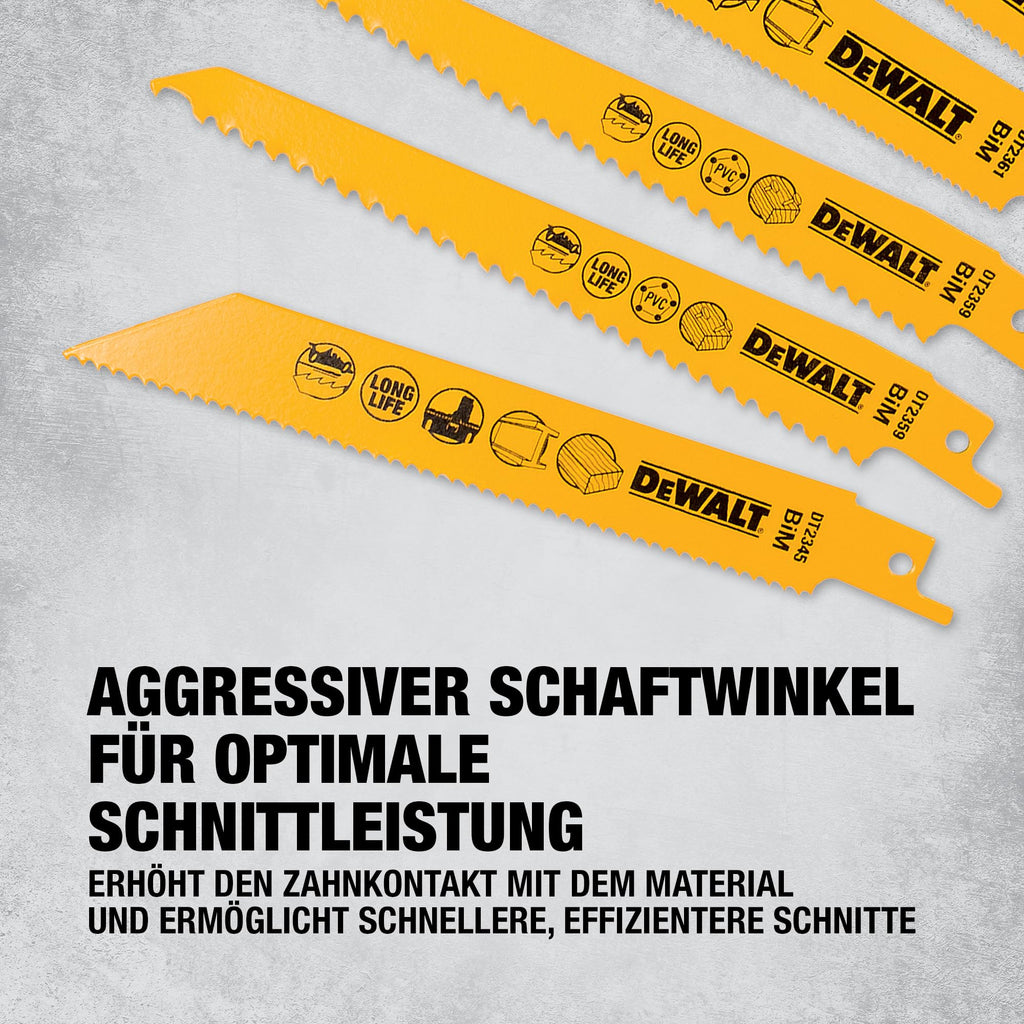 DEWALT 12-tlg. Säbelsägeblätter Set mit Aufbewahrungs-Box, DT2445-QZ