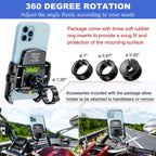 BRCOVAN Motorrad Handyhalterung mit Qi 15W kabellosem Ladegerät und USB-C 20W Ladeanschluss, 360 Drehung Outdoor Lenker Handy Halterung für 4-8 Zoll Smartphones
